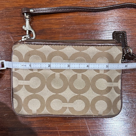 Coach Signature Brown and Tan Wristlet - Picture 9 of 9